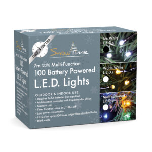 100 White LED Chasing Lights B/O Outdoor/Timer