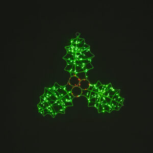 48cm Holly Silhouette w/Berry Cluster/170 Red/Green LEDs
