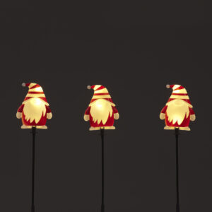 B/O Set of 3 51cm Santa Garden Stakes