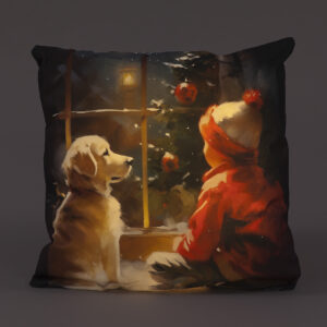B/O 40x40cm LED Cushion Puppy & Child