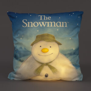B/O 40x40cm LED Cushion Snowman