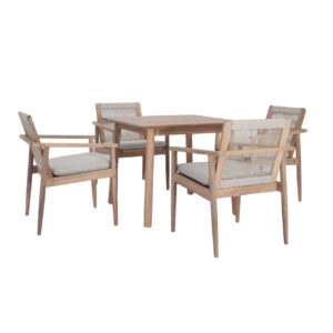 Canberra 4 Seat Dining Collection Fsc & Rope Natural