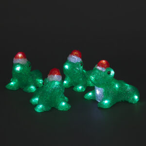 Acrylic Santa Frogs w/36 White LEDS