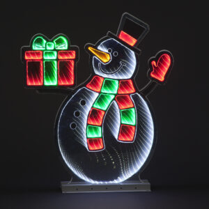 60cm Infinity Snowman w/Present