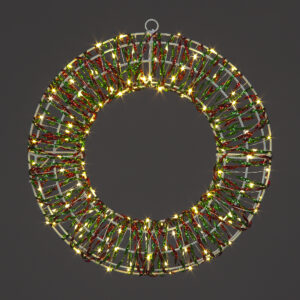 38cm Dream Wreath w/40 WW LEDS Red/Grn