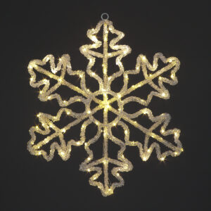 51cm Acrylic Snowflake w/80 WW LEDS 10% Flash