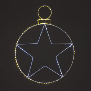 50x40cm Micro LED Bauble w/Star