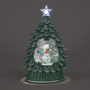26cm Water Tree w/Snowmen & trees IW LED