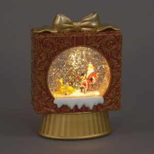 22cm Water Present w/Santa WW LED