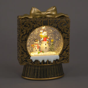 22cm Water Present w/ Snowmen WW LED