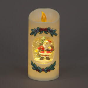 20cm Water Candle w/Santa WW LED