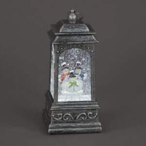 20cm Water Lantern w/Snowmen IW LED