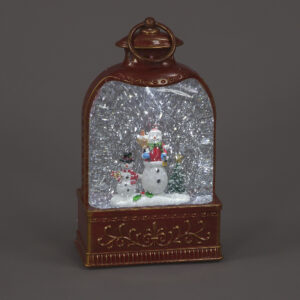 23cm Water Lantern w/Snowmen IW LED