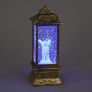 29cm Water Lantern w/Snowman RGB LED