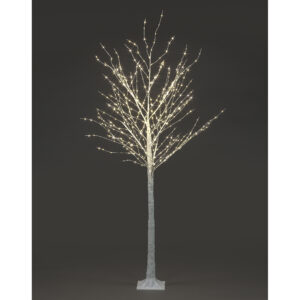 120cm White Birch Tree w/200 Cop/Wire WW LEDS Static
