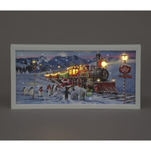 B/O LED 40x20cm Wall Art Santa Express North Pole/RM